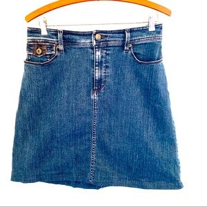 Moto Jean skirt mid length medium wash size 4